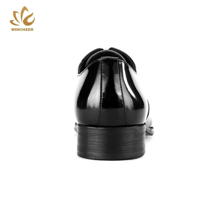 Glossy Black Leather Elegant Men Wedding Shoe Mens Dress Shoes High Quality Genuine Leather EVA Winter Shoes for Men Rubber