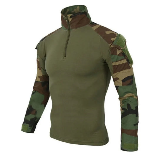ESDYCN Rapid Assault Long Sleeve Tactical Shirt - Multicam Camouflage Combat-Proven Military Uniform