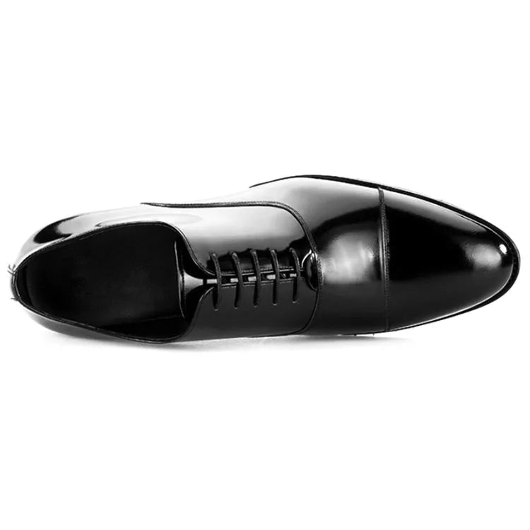 Glossy Black Leather Elegant Men Wedding Shoe Mens Dress Shoes High Quality Genuine Leather EVA Winter Shoes for Men Rubber