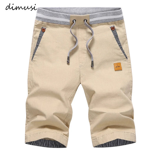 DIMUSI Men's Casual Cargo Shorts - Breathable Summer Beach Shorts with Elastic Waist
