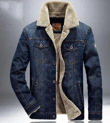 Men's Premium Denim Jacket - Thick Warm Winter Coat
