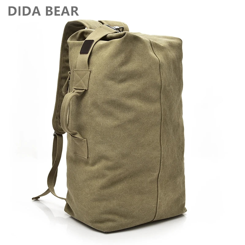 Premium Canvas Travel Backpack - Large Capacity Mountaineering Bag