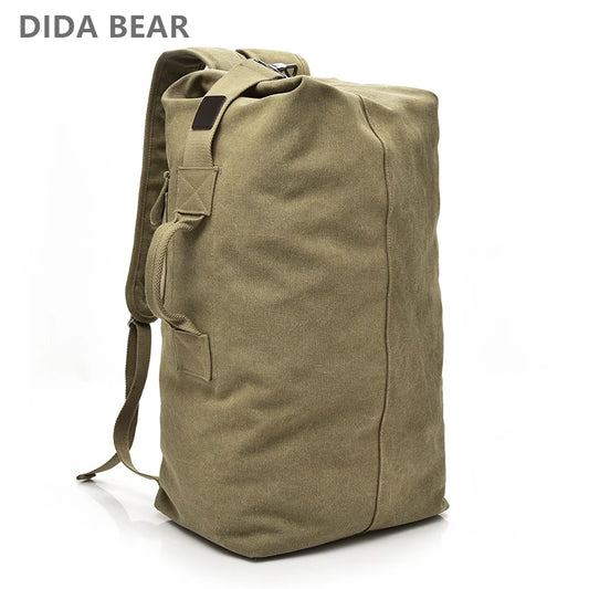 Premium Canvas Travel Backpack - Large Capacity Mountaineering Bag