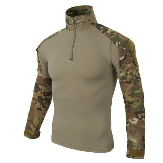 ESDYCN Rapid Assault Long Sleeve Tactical Shirt - Multicam Camouflage Combat-Proven Military Uniform