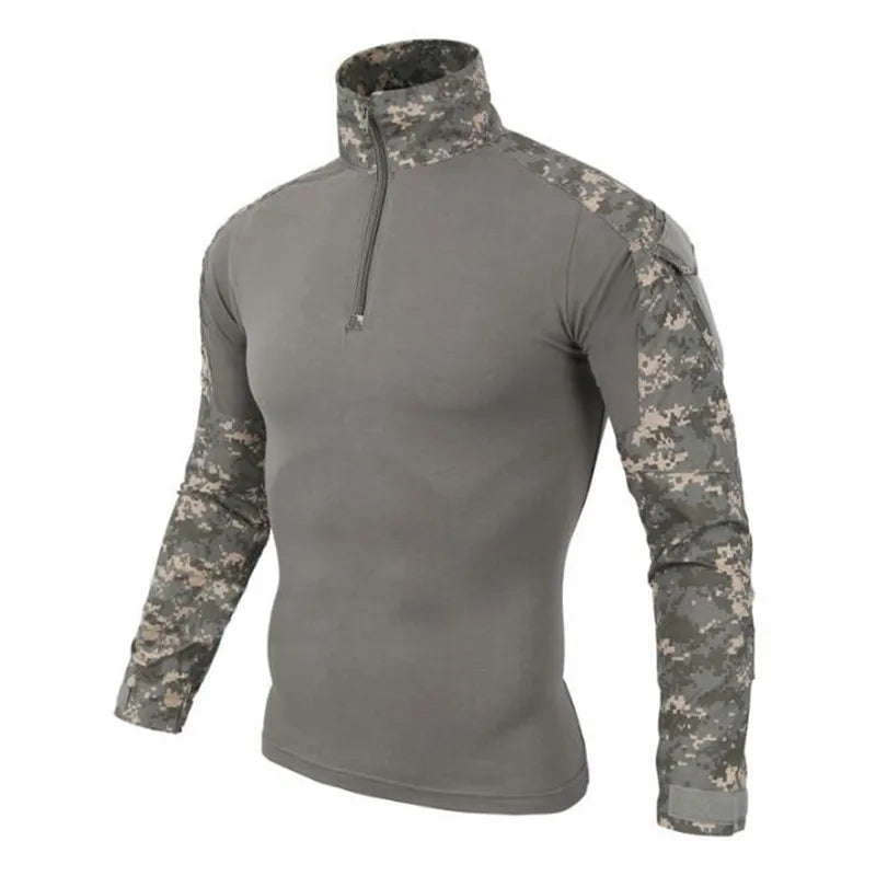 ESDYCN Rapid Assault Long Sleeve Tactical Shirt - Multicam Camouflage Combat-Proven Military Uniform