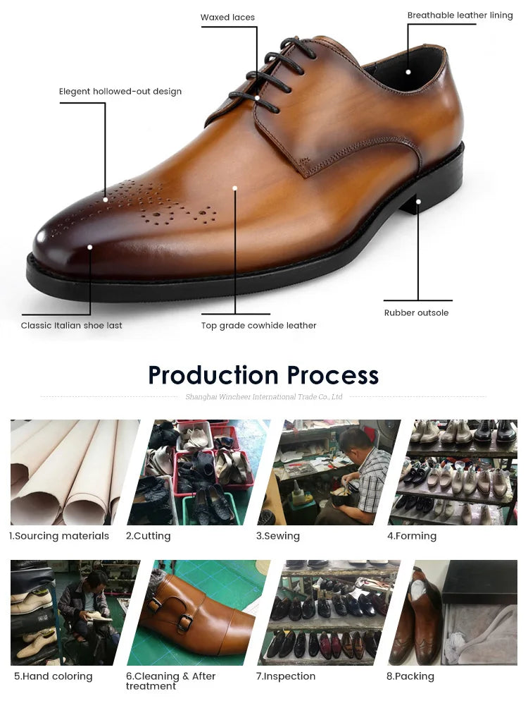 Glossy Black Leather Elegant Men Wedding Shoe Mens Dress Shoes High Quality Genuine Leather EVA Winter Shoes for Men Rubber