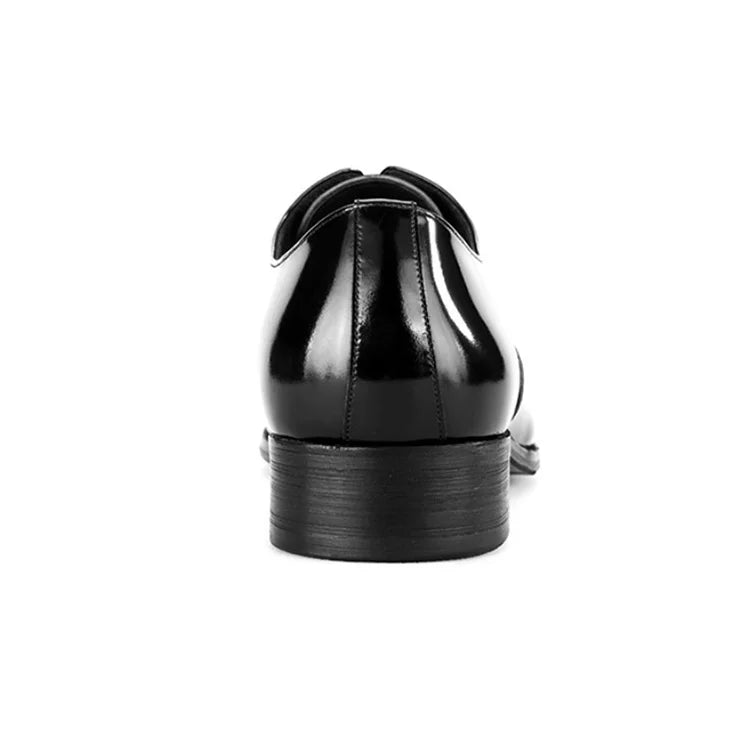 Glossy Black Leather Elegant Men Wedding Shoe Mens Dress Shoes High Quality Genuine Leather EVA Winter Shoes for Men Rubber