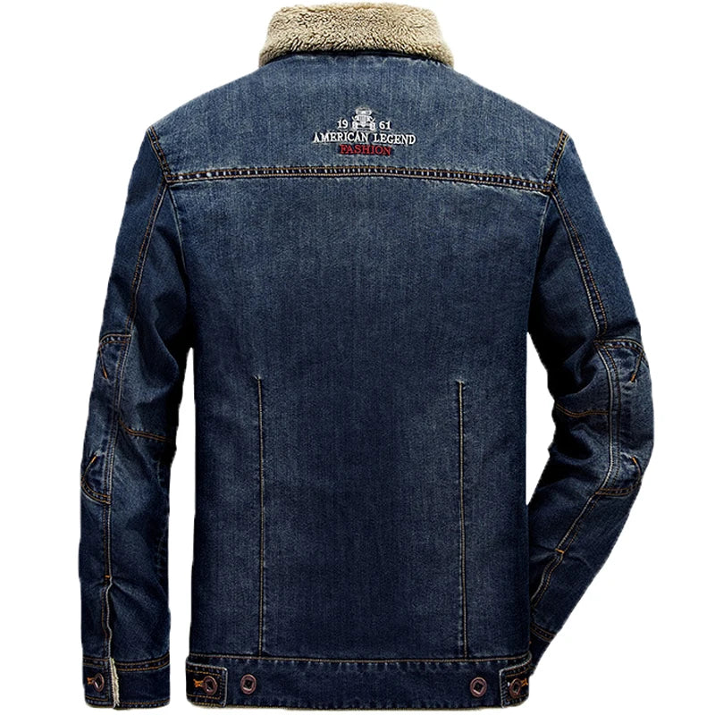 Men's Premium Denim Jacket - Thick Warm Winter Coat