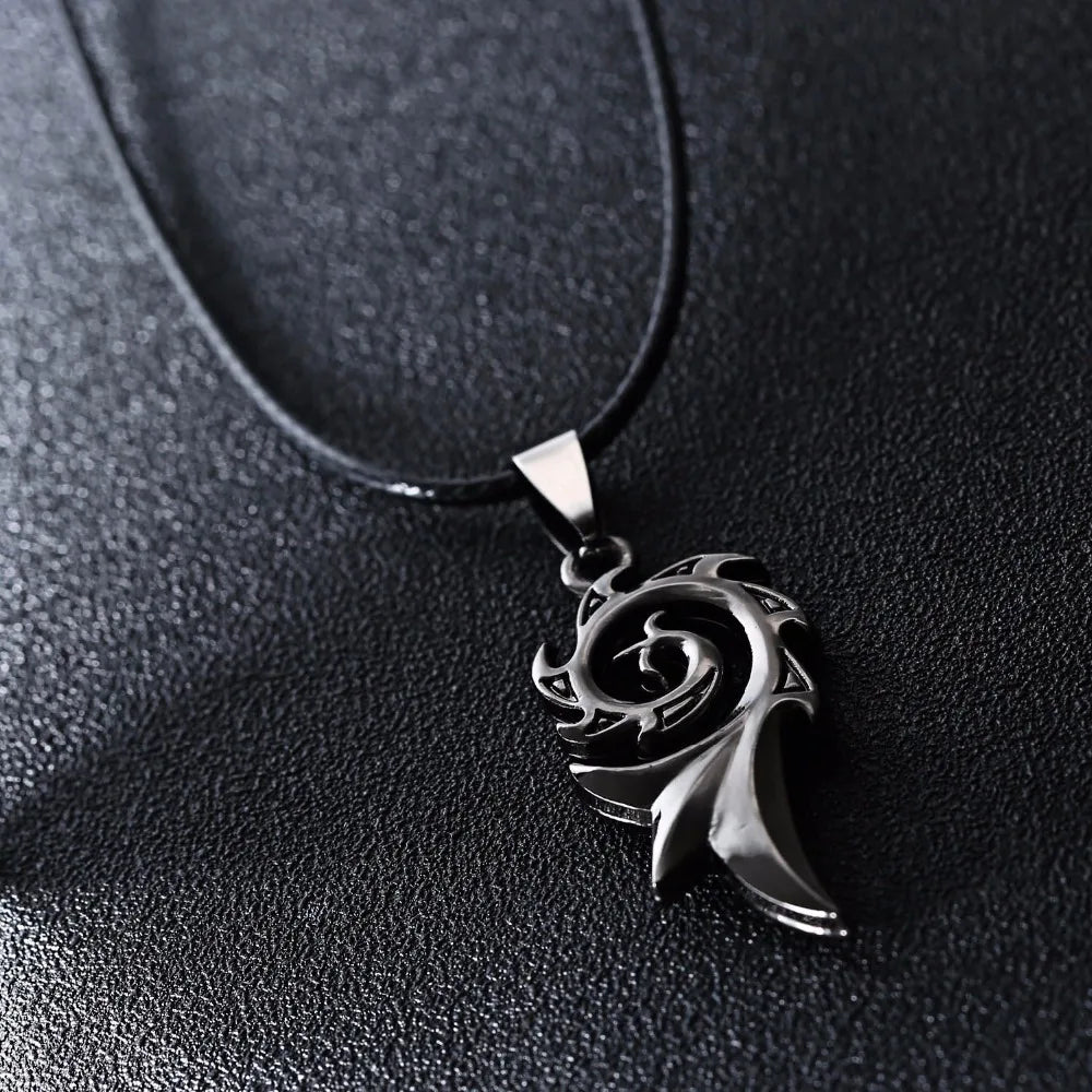 Dragon Flame Stainless Steel Pendant Necklace for Men