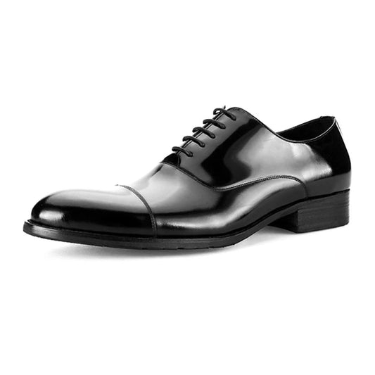 Glossy Black Leather Elegant Men Wedding Shoe Mens Dress Shoes High Quality Genuine Leather EVA Winter Shoes for Men Rubber