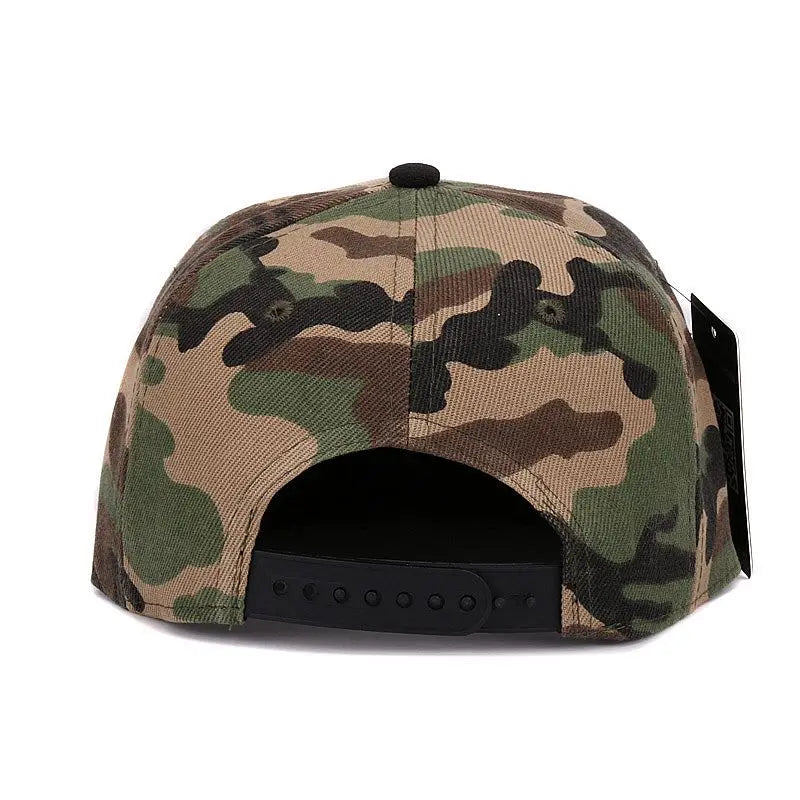 Hatlander Camouflage Snapback Cap - Unisex Flat Brim Polyester Baseball Hat With No Embroidery