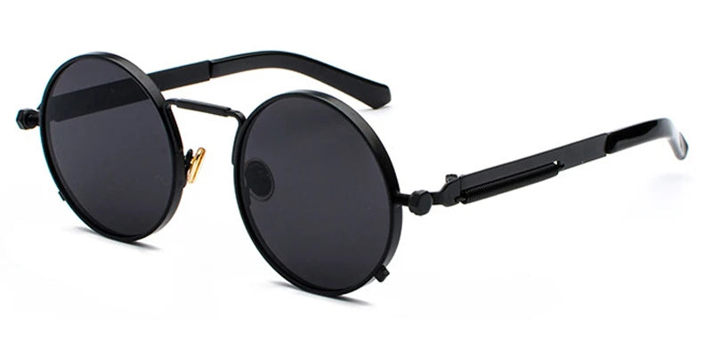 Peekaboo Steampunk Round Sunglasses - UV400 Protection Metal Frame