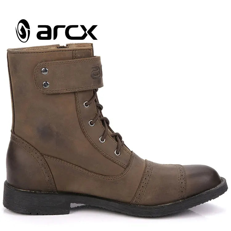 ARCX Genuine Leather Men Motorcycle Urban Boots Men's Motorcycle Riding Hunting Casual Walking Shoes