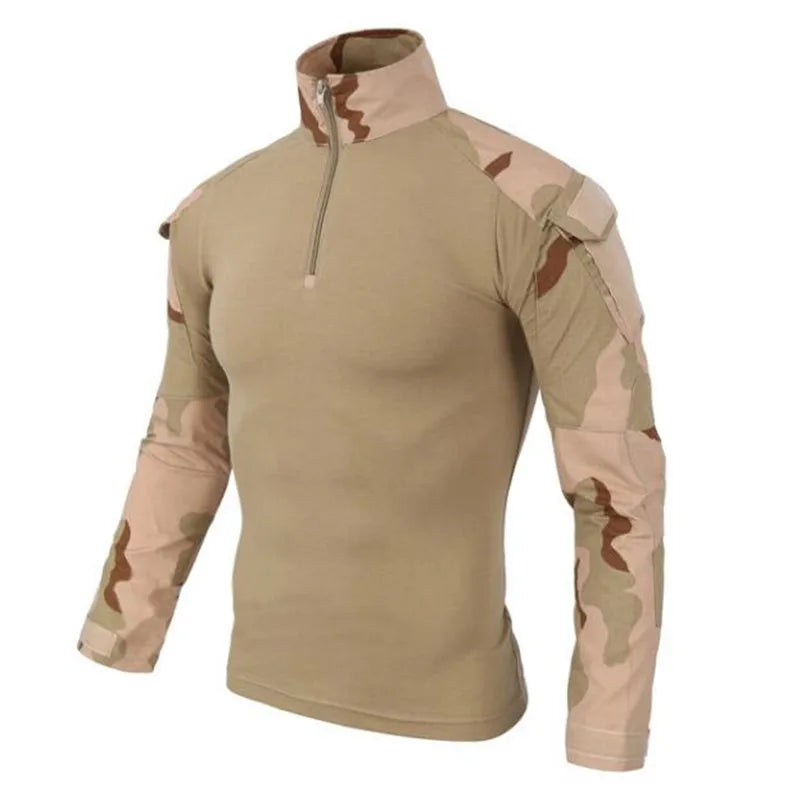 ESDYCN Rapid Assault Long Sleeve Tactical Shirt - Multicam Camouflage Combat-Proven Military Uniform