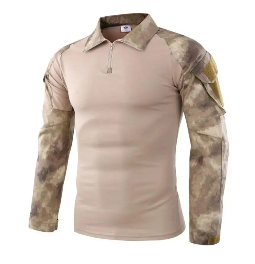 ESDYCN Rapid Assault Long Sleeve Tactical Shirt - Multicam Camouflage Combat-Proven Military Uniform