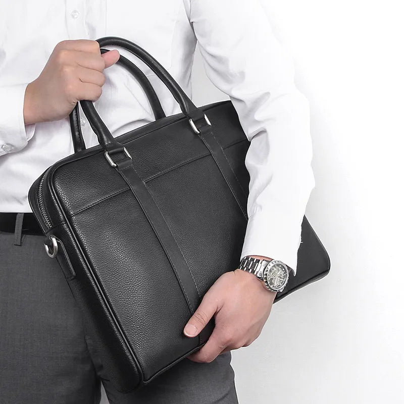 Brand New High Quality Leather Briefcase Lawyer Men Business Briefcase Laptop Bag with Inner Pocket Genuine Leather Handbag