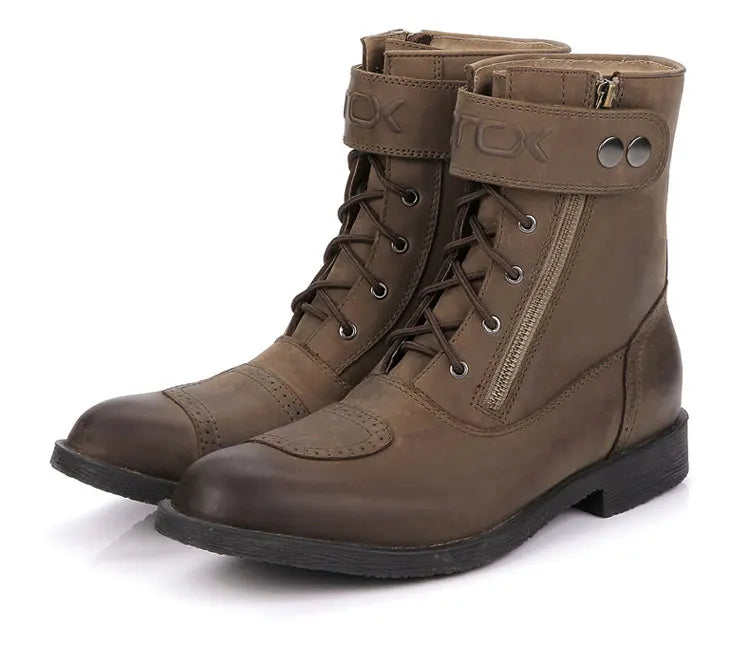 ARCX Genuine Leather Men Motorcycle Urban Boots Men's Motorcycle Riding Hunting Casual Walking Shoes