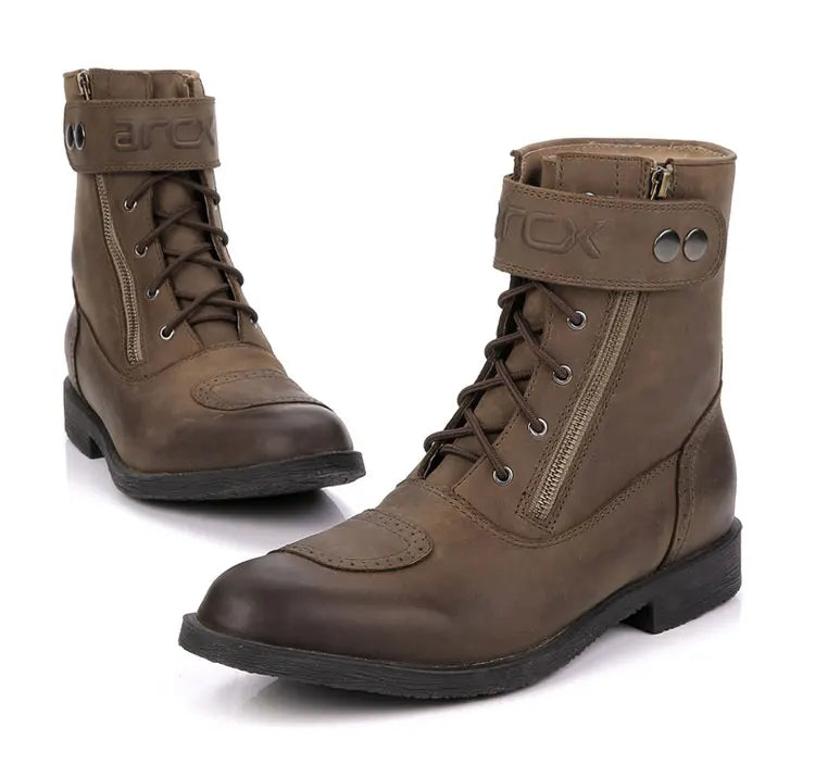ARCX Genuine Leather Men Motorcycle Urban Boots Men's Motorcycle Riding Hunting Casual Walking Shoes