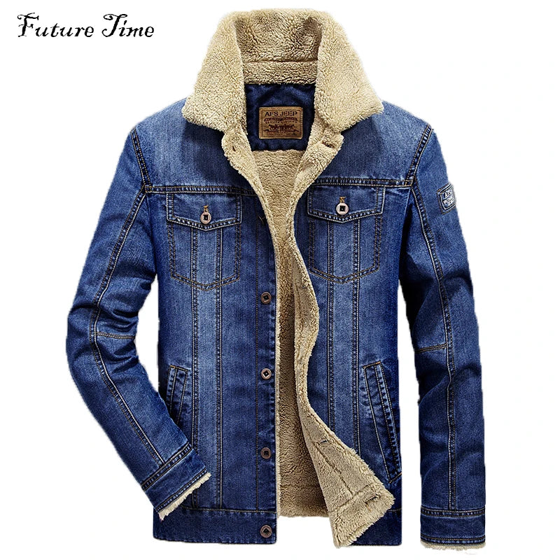 Men's Premium Denim Jacket - Thick Warm Winter Coat