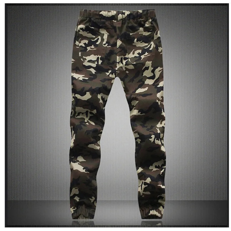HANQIUCN Camouflage Pure Cotton Jogger Pants For Men - Comfortable Casual Trousers For Spring And Autumn