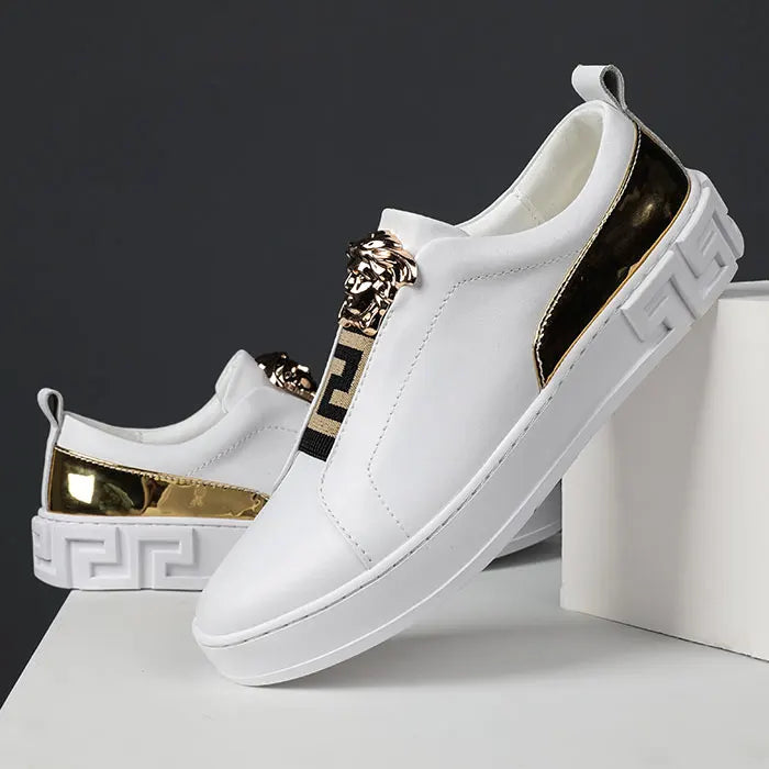 Men's Skateboarding Loafers Penny Loafer Flats Leather Low-top Slip on Shoes Spring Summer Sneakers Pull on Casual Leisure