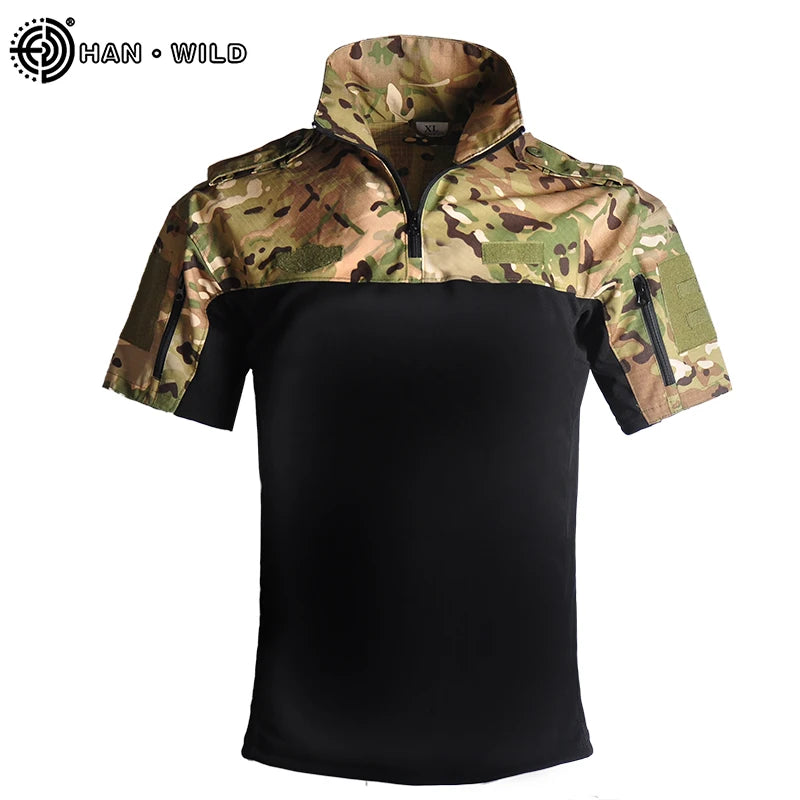 Han Wild Tactical Combat Shirt For Men - Breathable Quick Dry Camouflage Top For Airsoft And Paintball