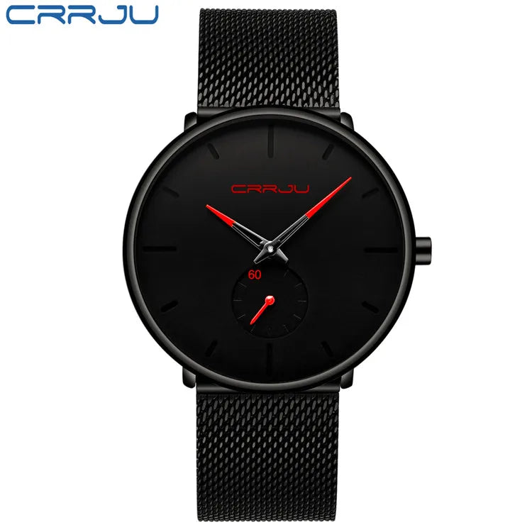 Men's Waterproof Minimalist Watch with Slim Mesh Strap