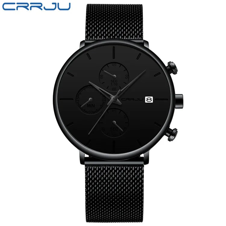 Men's Waterproof Minimalist Watch with Slim Mesh Strap