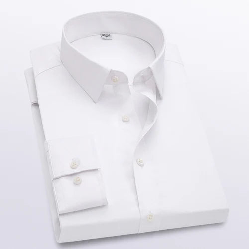 2026 New Men's Formal Dress Shirt,White Black Blue Long Sleeve Shirts, Business Slim Fit Camisa Male Chemise Red Purple