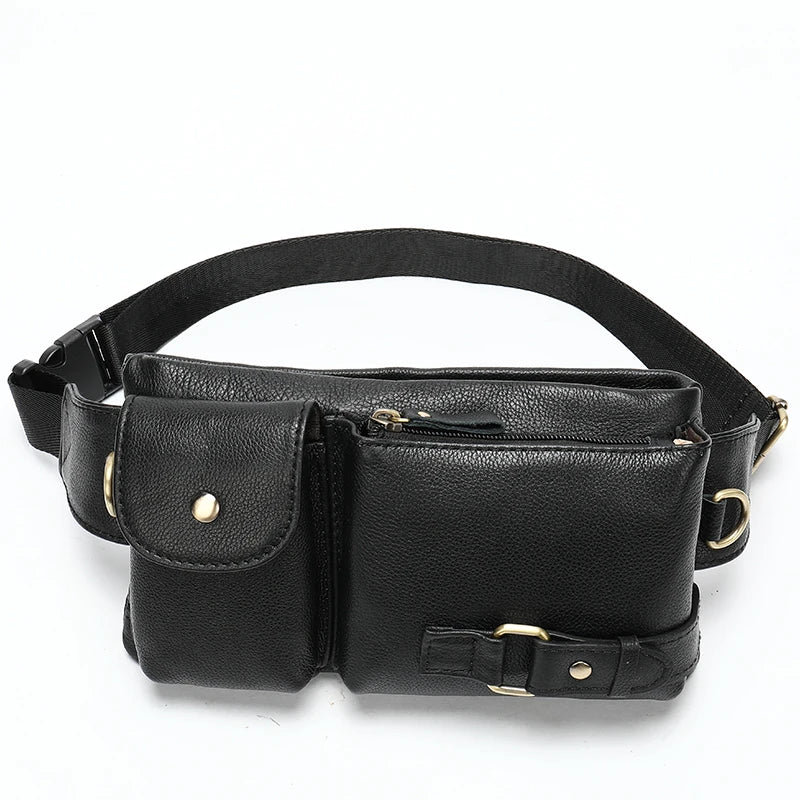 WESTAL Genuine Leather Waist Pack - Premium Cowhide Belt Bag for Men
