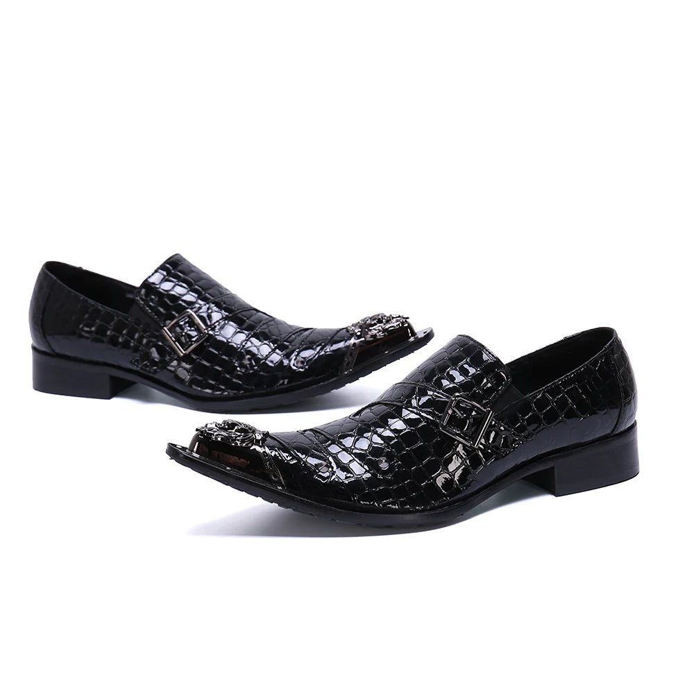 NA280 2022 New Designs Fashion Style Black Mens Shoes Casual Genuine Leather Japanese Style Pointed Steel Toe Shoes Man Loafer