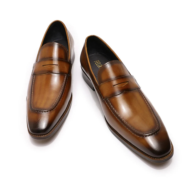 Wedding Loafers Dress Genuine Leather Shoes for Men Blue Colour New Style