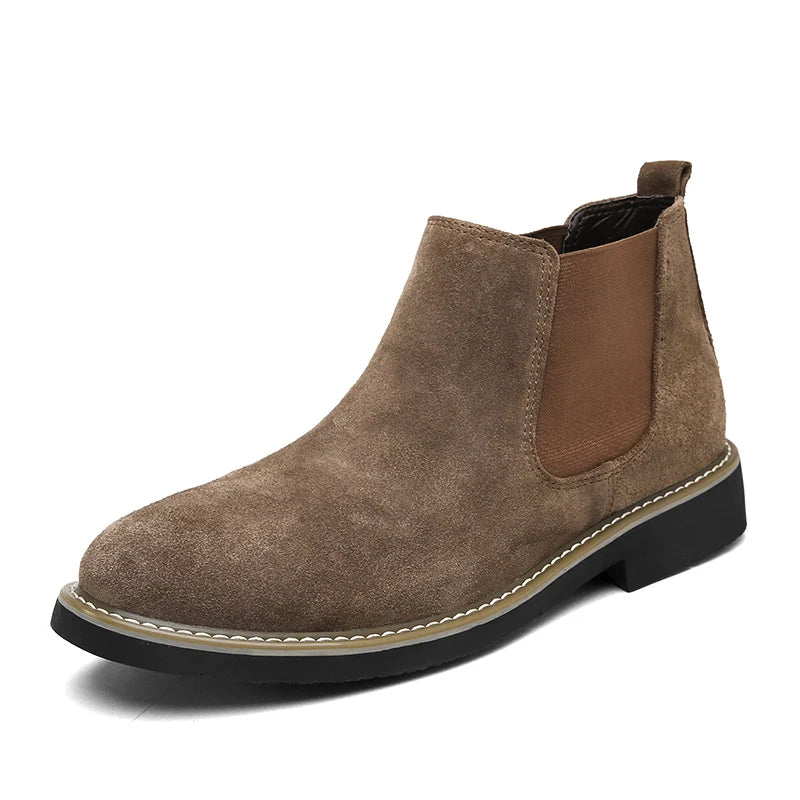High Cut Fashion Design Wholesale Genuine Leather Boots Men Chelsea Boots