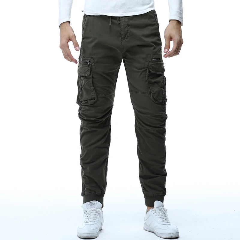 Men's Tactical Cargo Pants - Military Style Cotton Joggers