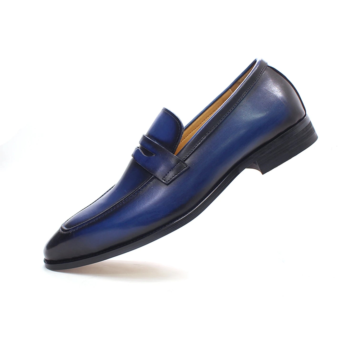 Wedding Loafers Dress Genuine Leather Shoes for Men Blue Colour New Style