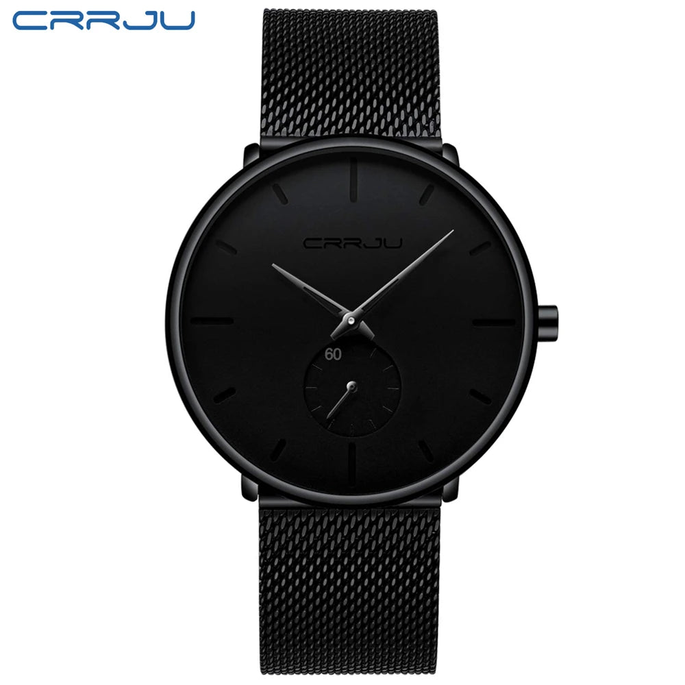 Men's Waterproof Minimalist Watch with Slim Mesh Strap