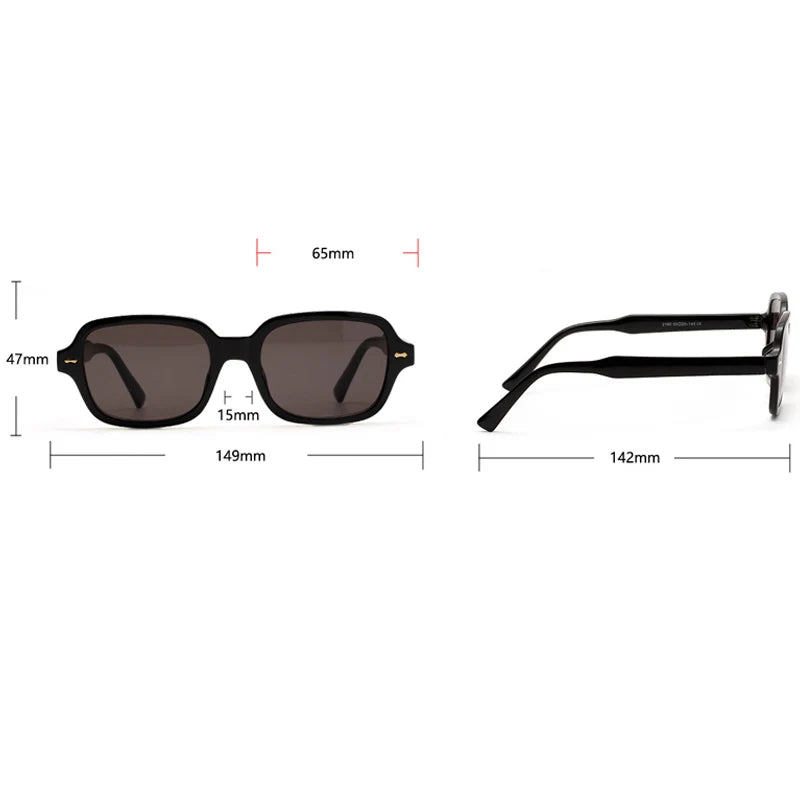 Square Frame UV400 Sunglasses - Retro Style with Rivet Detail