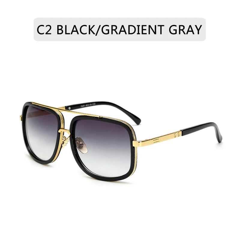 Premium Square Frame Sunglasses - UV400 Protection Metal Alloy Eyewear