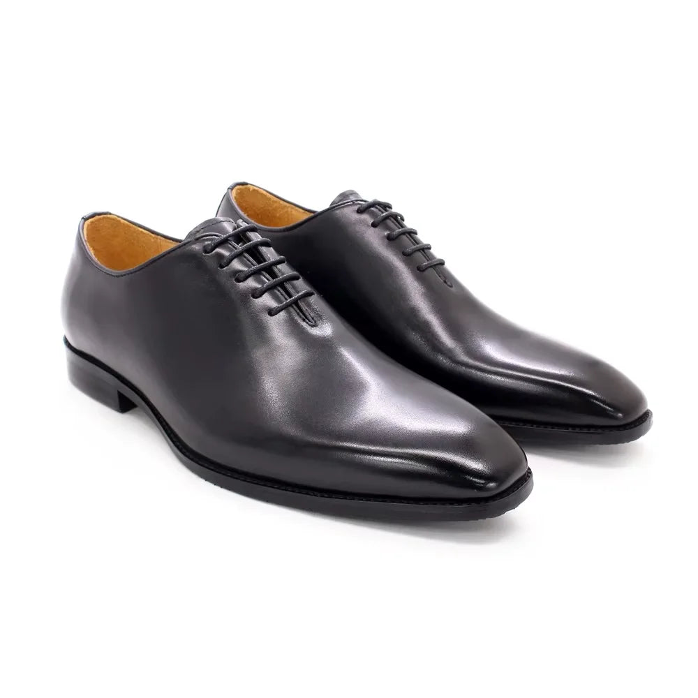 2025 Factory Customization Genuine Leather Shoes  Office Business Men Formal Shoes Lace-Up Fashion Mens Leather Wedding Shoe