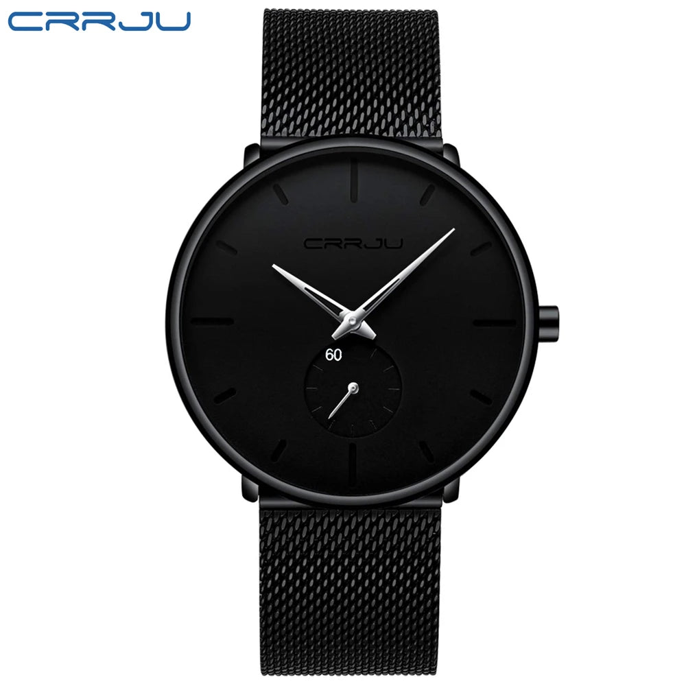 Men's Waterproof Minimalist Watch with Slim Mesh Strap