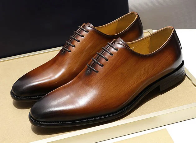 2025 Factory Customization Genuine Leather Shoes  Office Business Men Formal Shoes Lace-Up Fashion Mens Leather Wedding Shoe