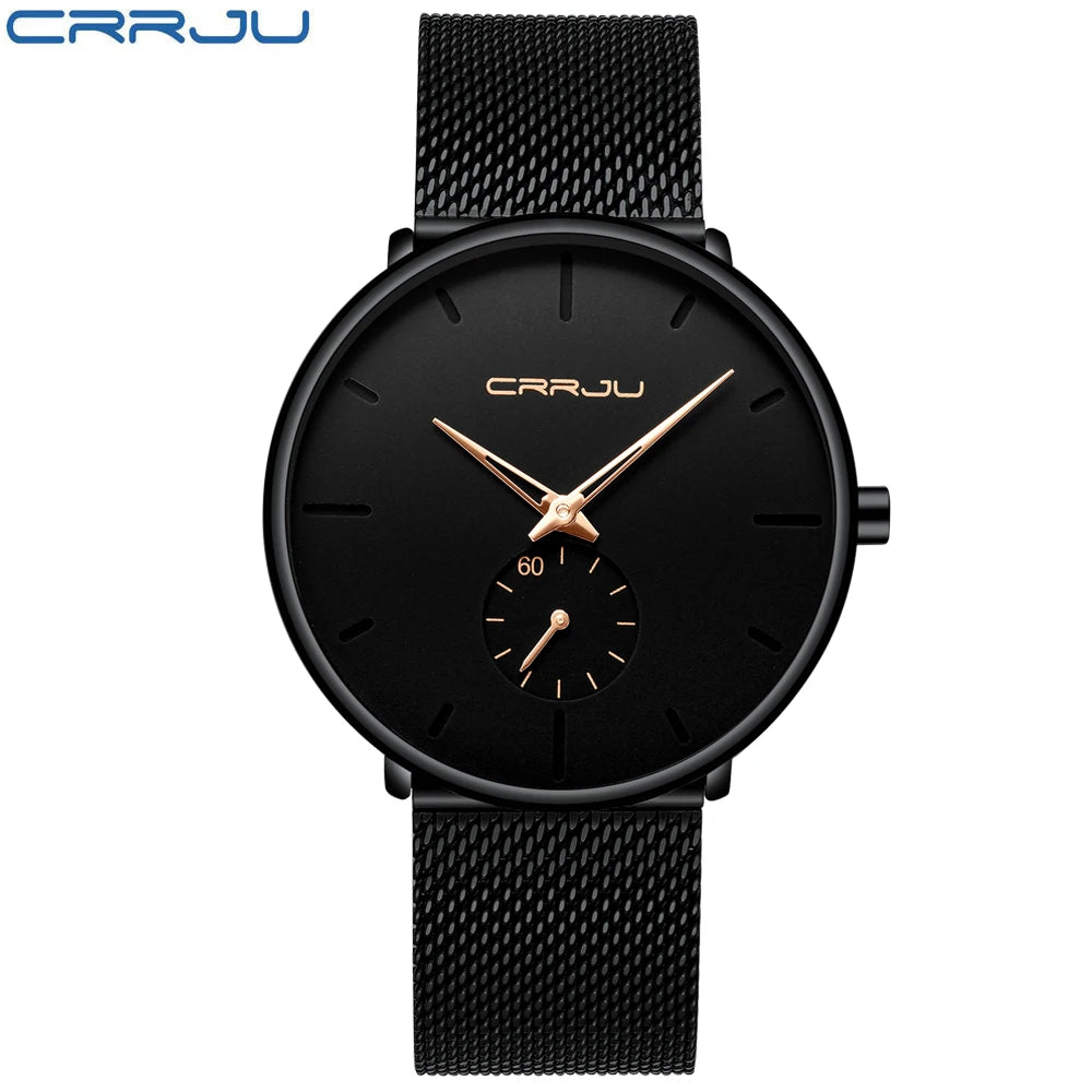 Men's Waterproof Minimalist Watch with Slim Mesh Strap