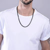 USENSETCN 4mm 6mm Flat Box Chain Stainless Steel Necklace Black Unisex - Durable Fashion Jewelry Gift