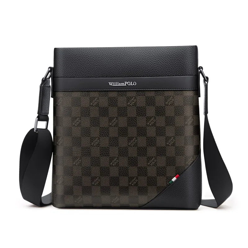 2022 Vintage Men's Genuine Leather Hard Laptop Briefcase Business Tablet Bag 9.7 Inches Black Williampolo