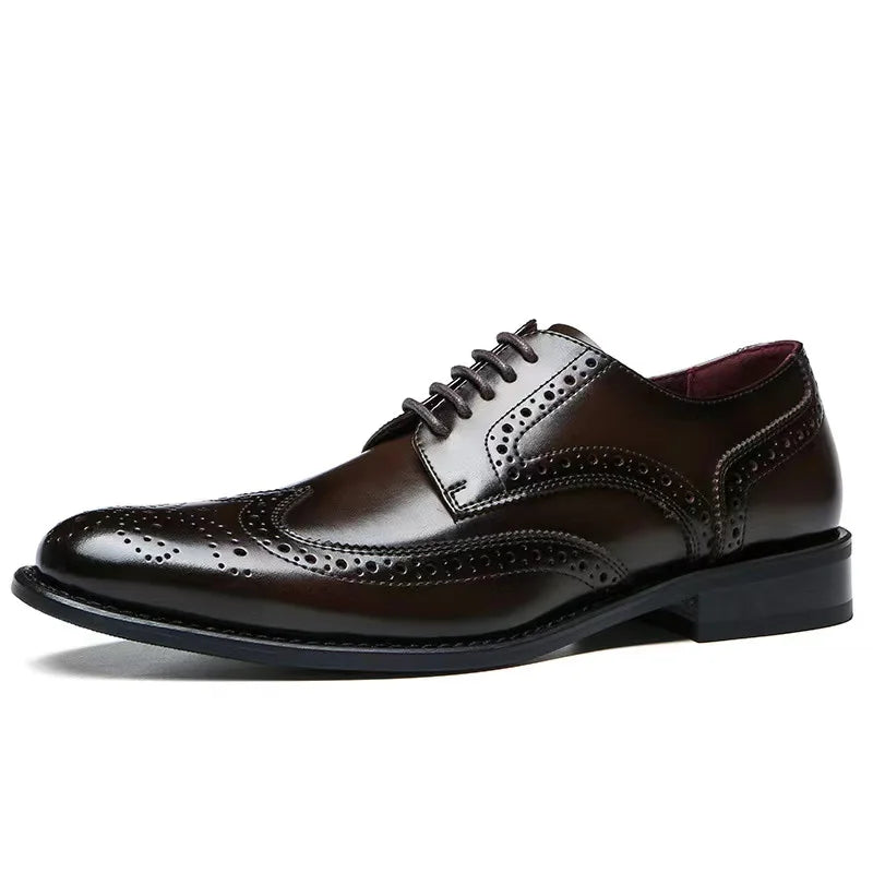 2026 New Products Italian Party Shoes No Tie Lace Cow Genuine Leather Shoes Oxford Stylish Dress Shoes for Men