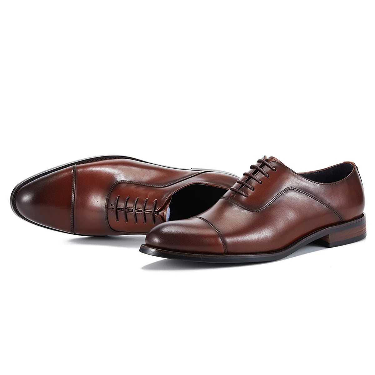 Cheap Price Black Brown High Quality Genuine Leather Waterproof Lace-Up Oxford Dress Shoes for Autumn Office & Career