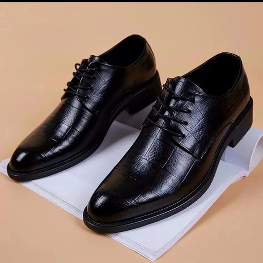 New Male Italian Brand Genuine Leather Party Mens Black Casual Dress Shoes Zapatos Hombre Formal Office Shoes for Men