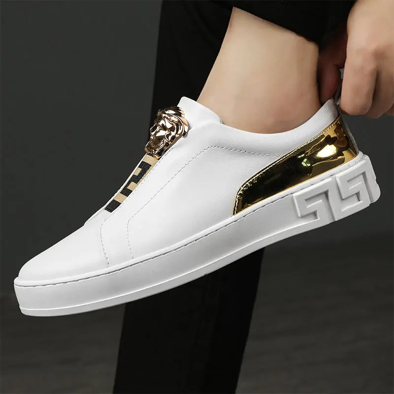 Men's Skateboarding Loafers Penny Loafer Flats Leather Low-top Slip on Shoes Spring Summer Sneakers Pull on Casual Leisure
