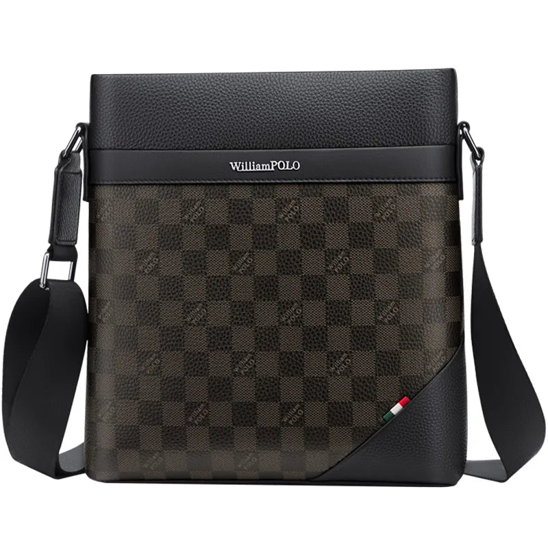 2022 Vintage Men's Genuine Leather Hard Laptop Briefcase Business Tablet Bag 9.7 Inches Black Williampolo