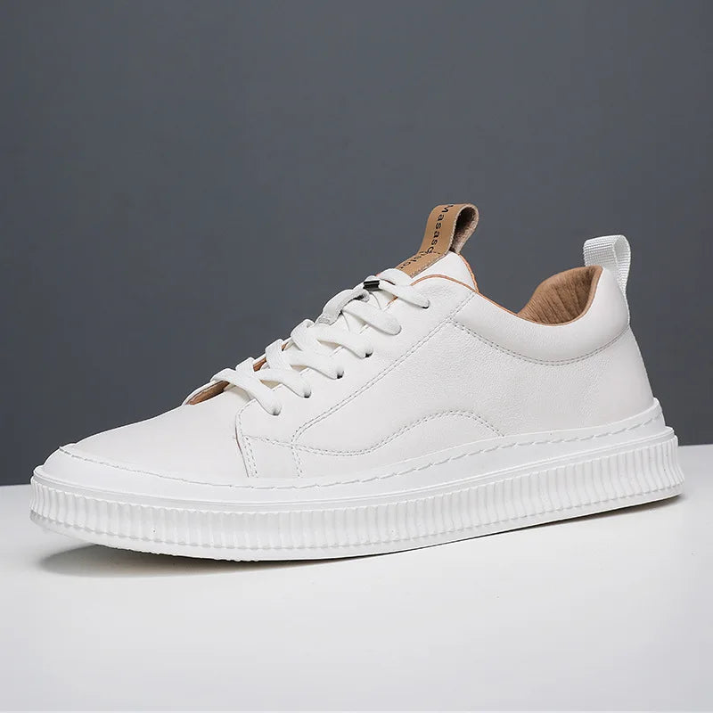 Men's Shoes 2022 New Genuine Leather All-match Sneakers Casual White Shoes